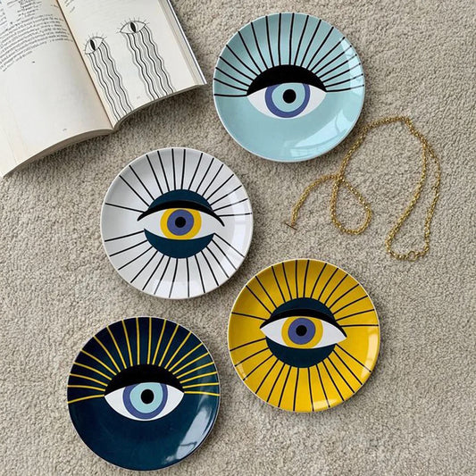 Handmade Evil Eye Ceramic Plates
