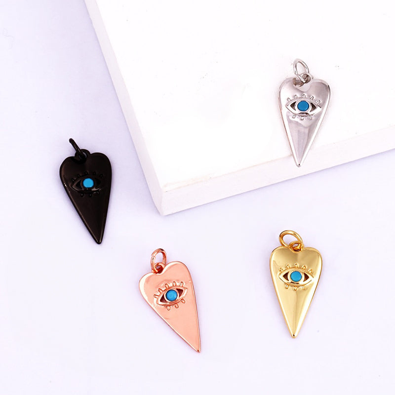 Teardrop Evil Eye Charm Pendants