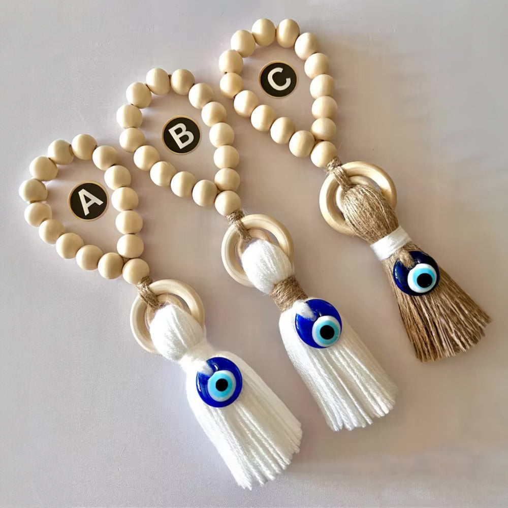 Amulet Tassel with Glass Evil Eye Bead