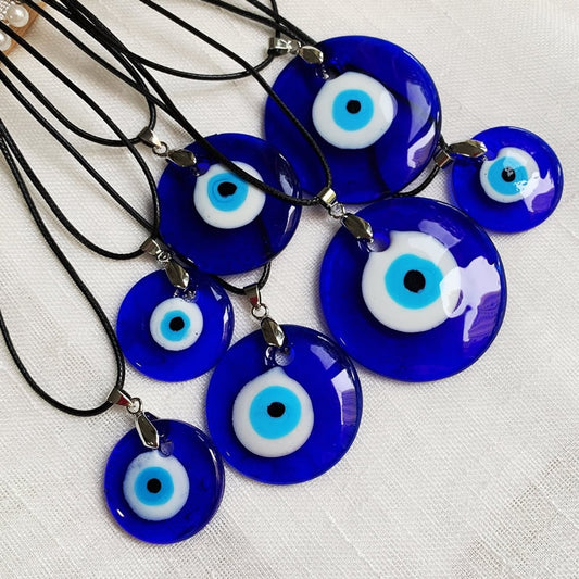 Turkish Evil Eye Pendant Choker Necklace - Vintage Blue Eye Clavicle Chain Necklace for Women, Girls, and Gift Giving