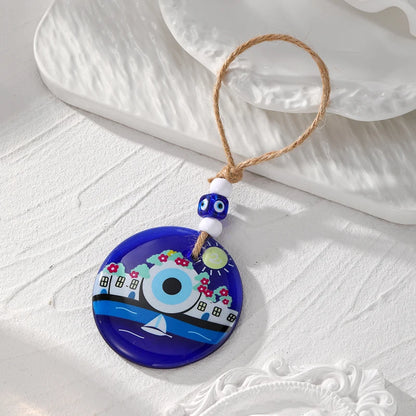 Blue resin Evil Eye bead
