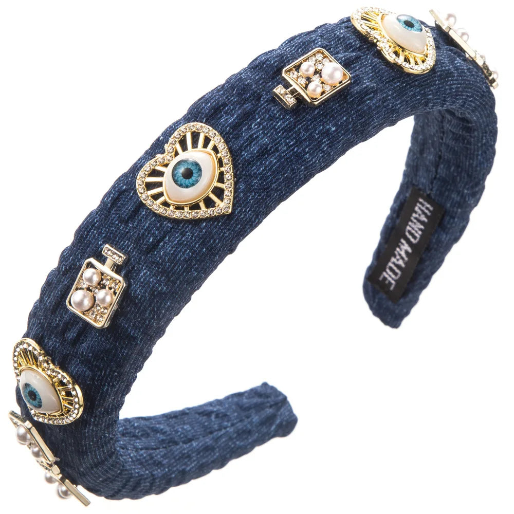 Denim Evil Eye hairband