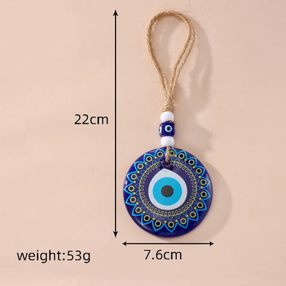 Eco-friendly hemp Evil Eye keychain
