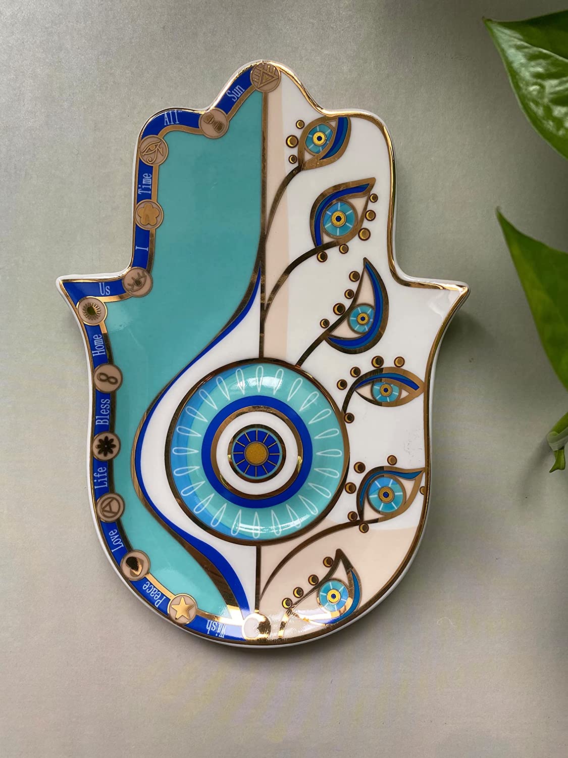 Chic Ceramic Evil Eye Storage Tray for Jewelry, Trinkets, and Small Home Decor Items