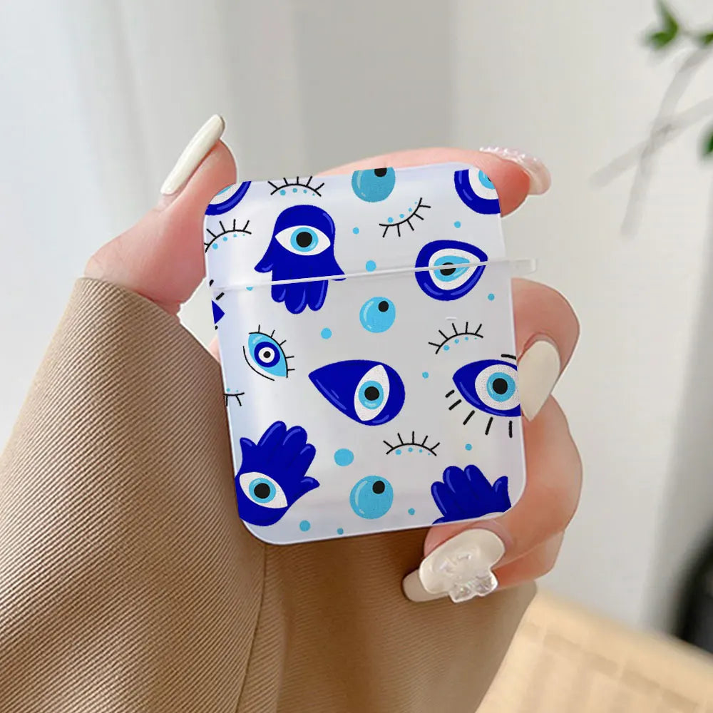 Protective Slim Evil Eye Earphone Case for AirPods with Luxury Design and TPU Material