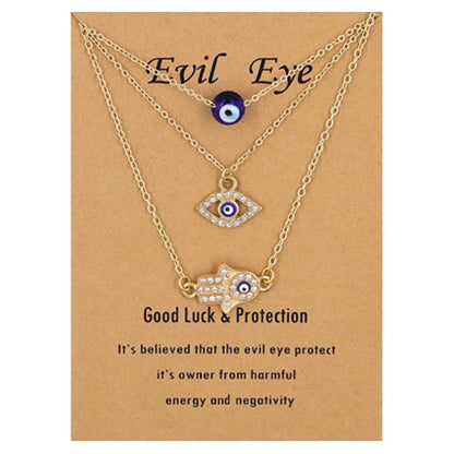 Mystical Turkish-Inspired Evil Eye and Hamsa Hand Zirconia Pendant Choker Necklace - Dainty, Lucky Charm Jewelry for Women and Girls
