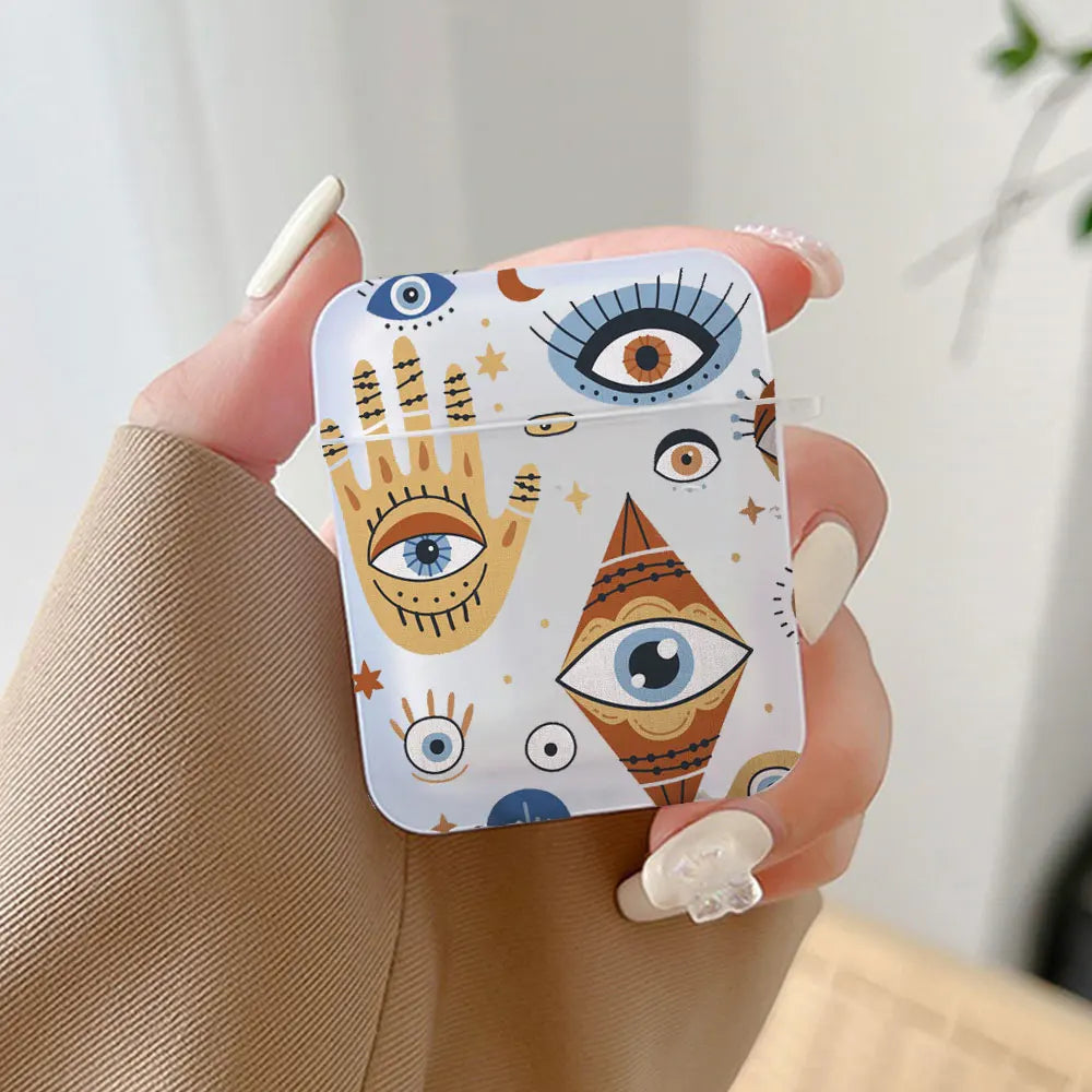 Protective Slim Evil Eye Earphone Case for AirPods with Luxury Design and TPU Material