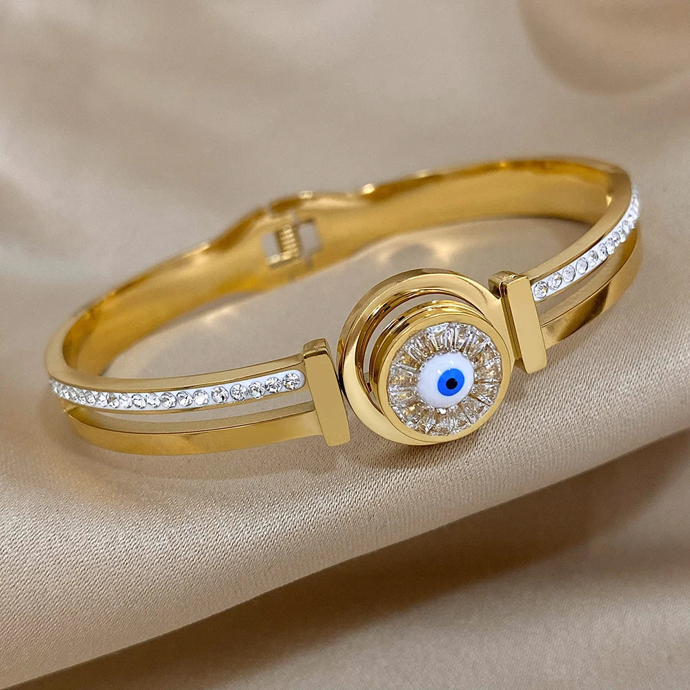 Gold Evil Eye bangle