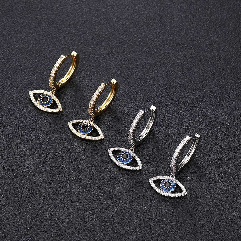 Gold-Plated Evil Eye Earrings