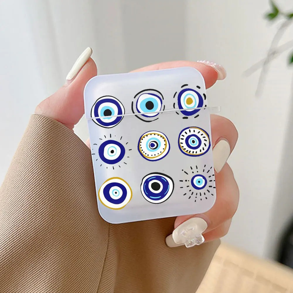 Protective Slim Evil Eye Earphone Case for AirPods with Luxury Design and TPU Material