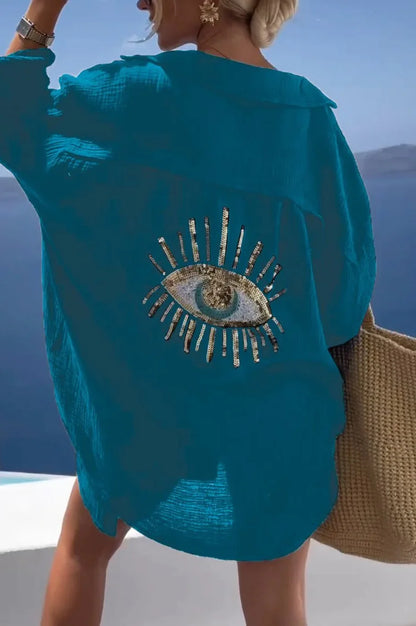 Women’s beach shirt Evil Eye