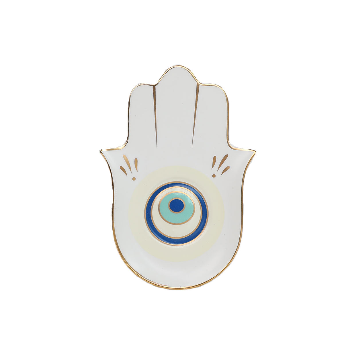 Chic Ceramic Evil Eye Storage Tray for Jewelry, Trinkets, and Small Home Decor Items