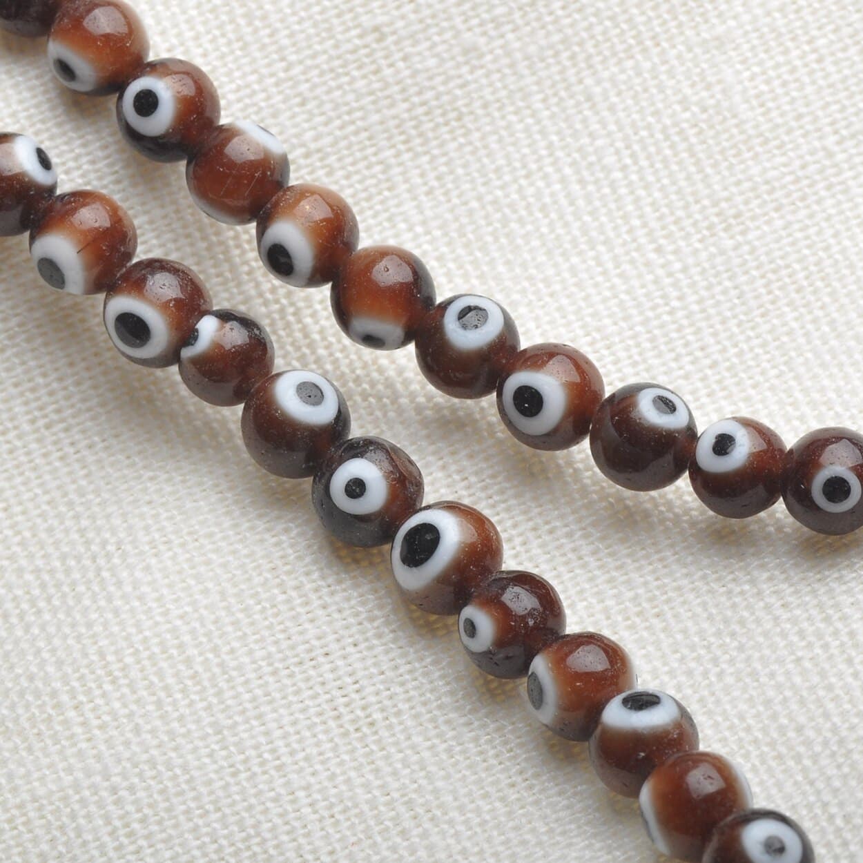 50PCS 6mm Round Evil Eye Pattern Millefiori Glass Beads Lot for DIY Jewelry Making Findings