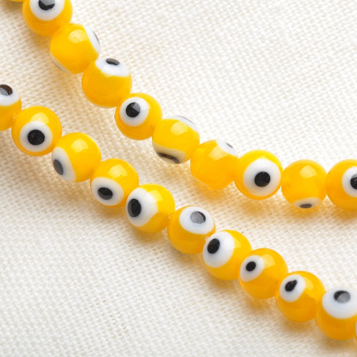 50PCS 6mm Round Evil Eye Pattern Millefiori Glass Beads Lot for DIY Jewelry Making Findings