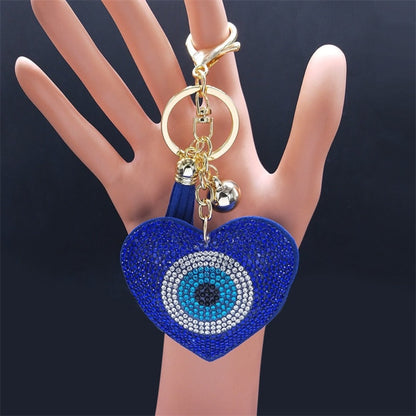 Blue crystal keyring